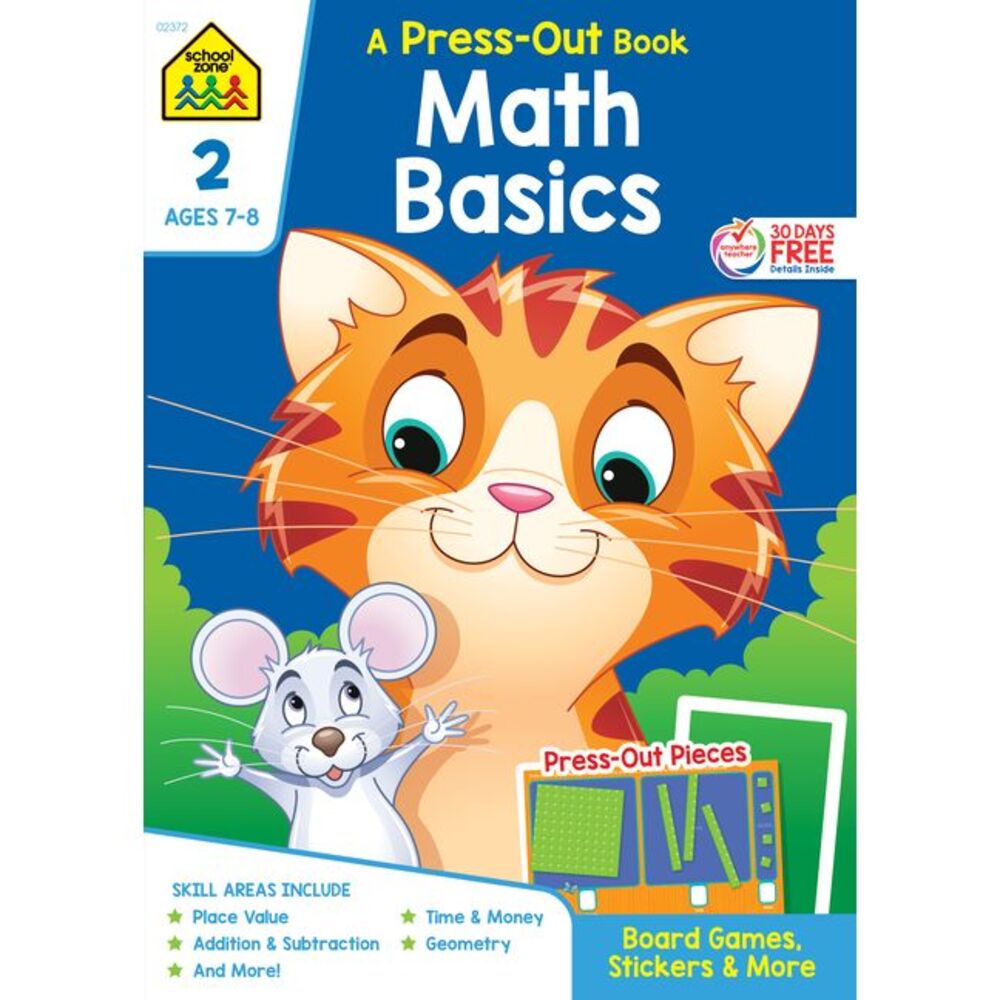 School Zone Math Basics Grade 2 Press-Out Workbook -- School Zone